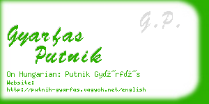 gyarfas putnik business card